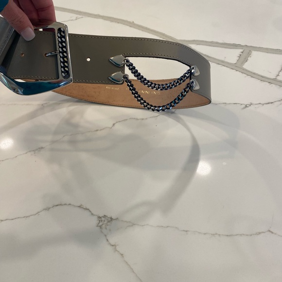 Divine Knits Gray Leather and Silver/Black Metal Buckle and Accents.  L/XL - Picture 4 of 7